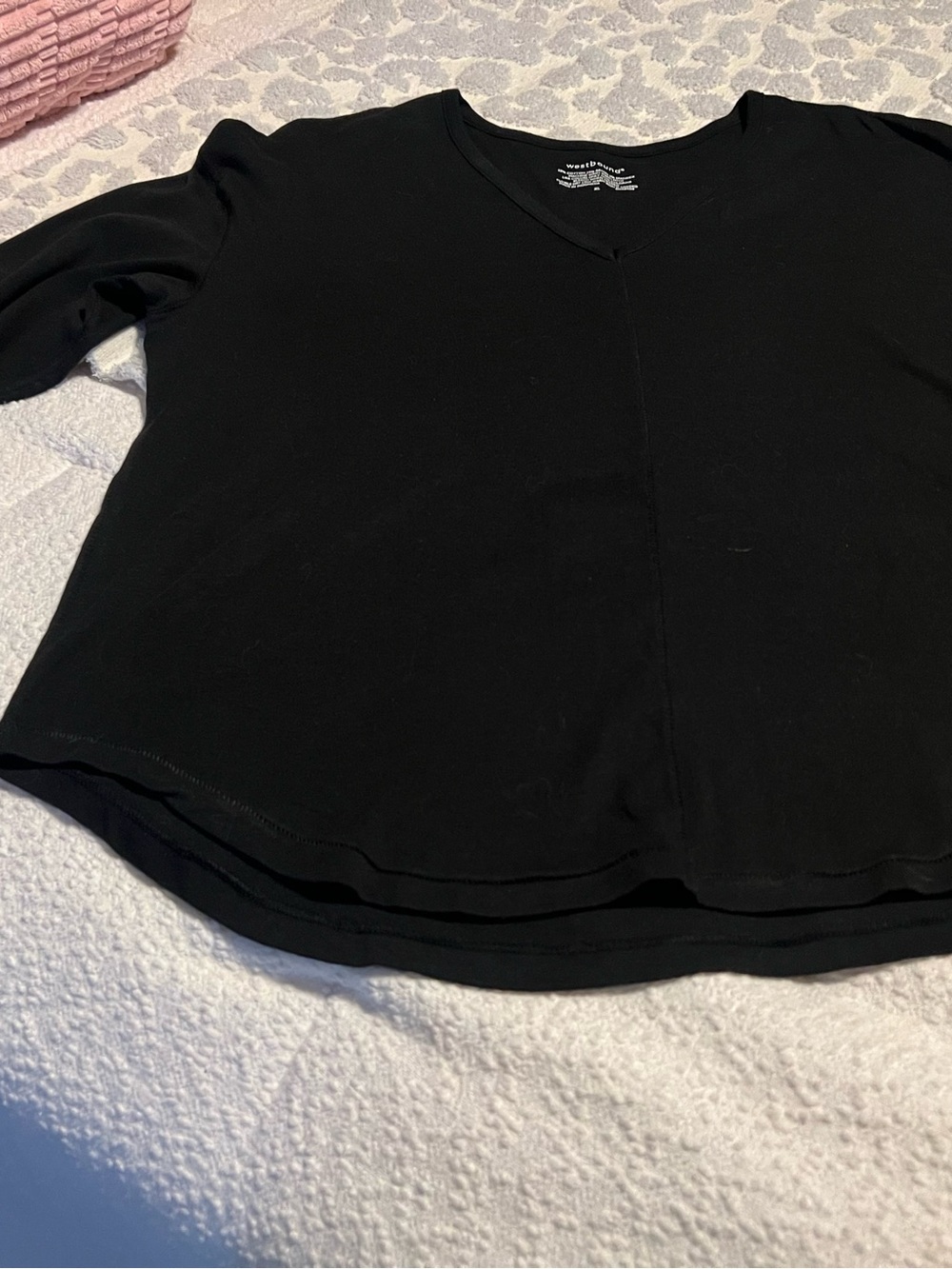Westbound Black V-Neck Long Sleeve Tee